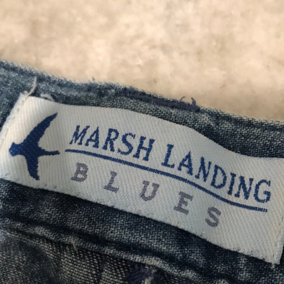 Vintage Marsh Landing Denim Skirt Womens 16 Button Up Blue Jean Lagenlook 90s - Picture 2 of 8